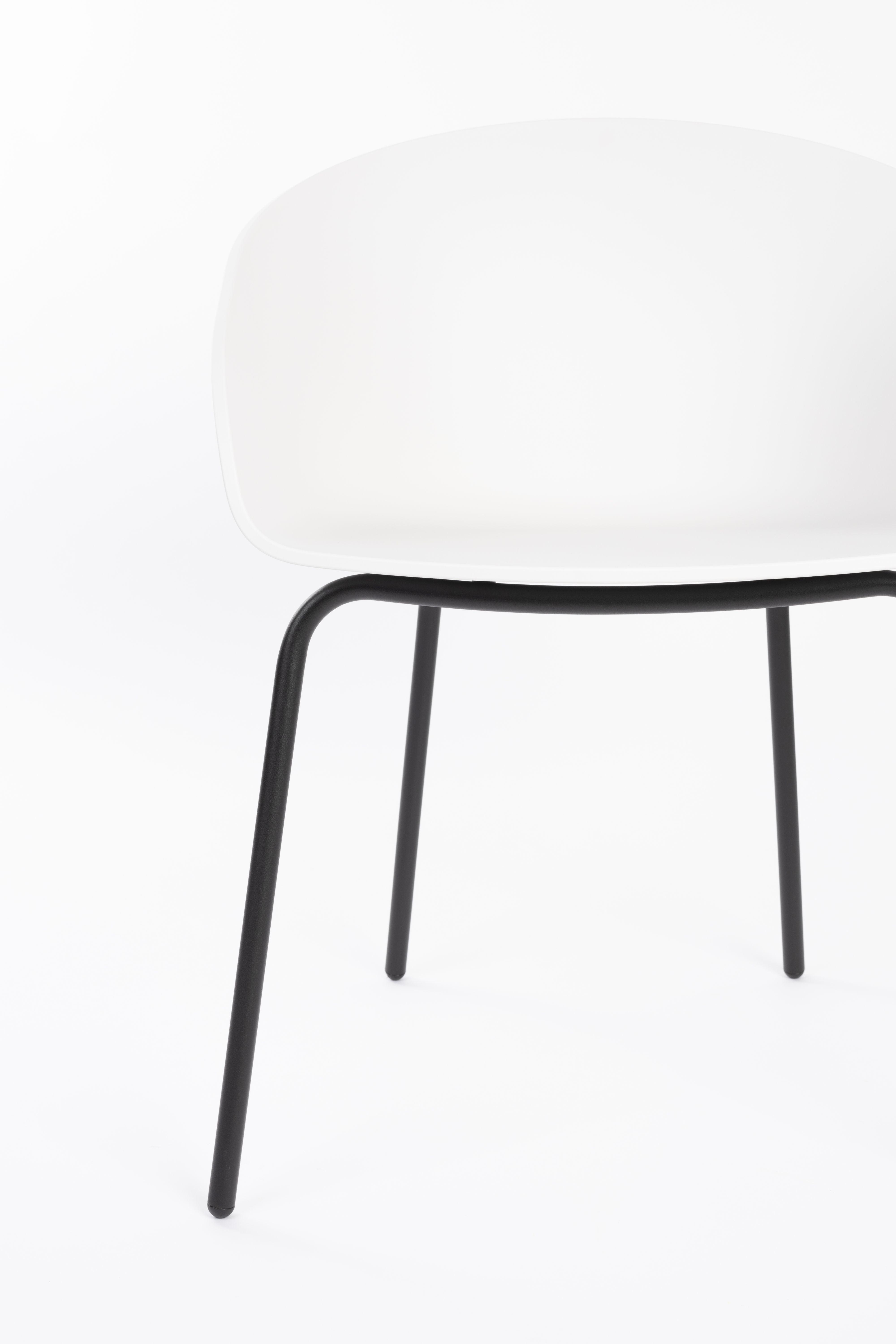 Krzesło VOID biały z czarna podstawą Zuiver Eye on Design