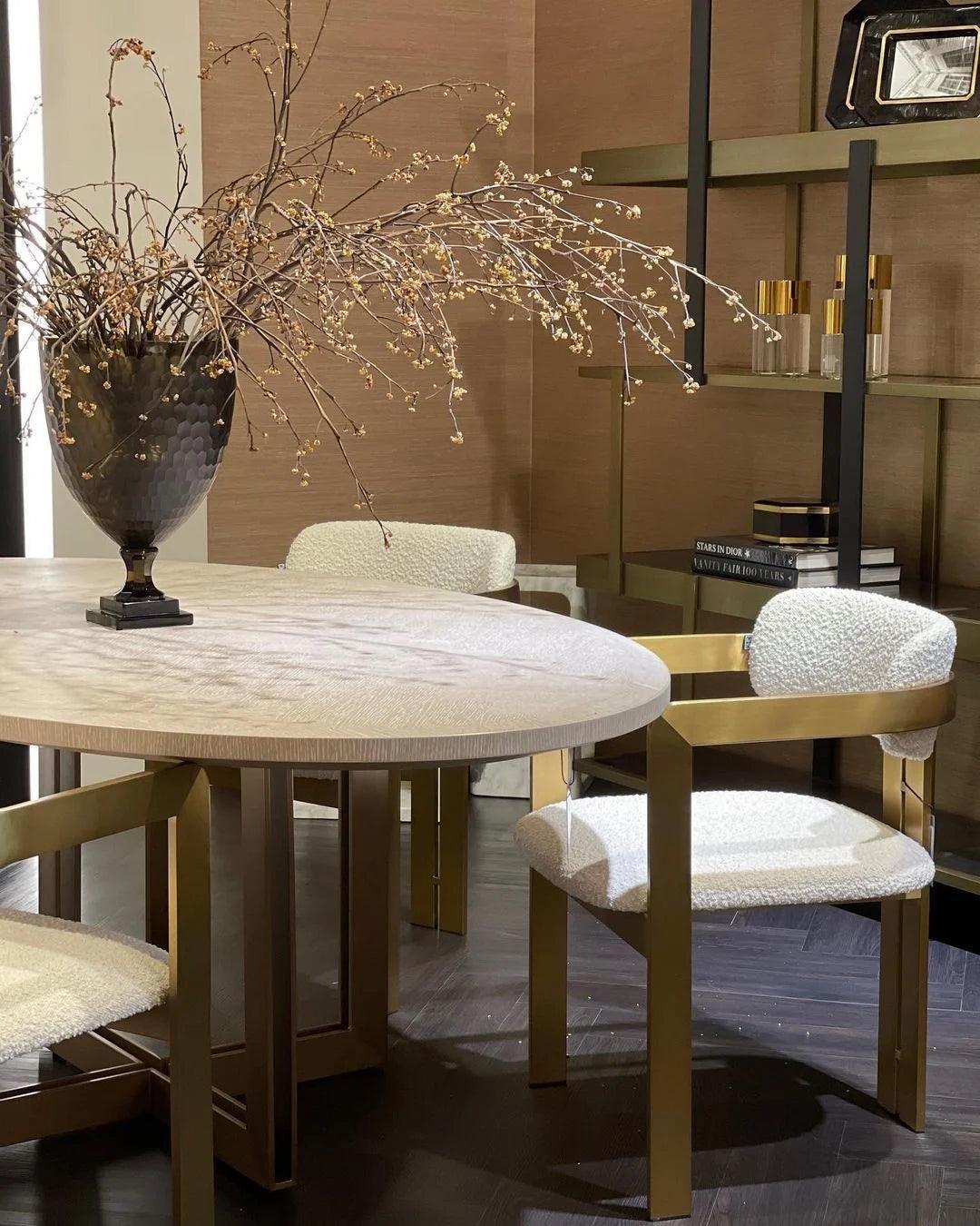 Krzesło w tkaninie boucle DONATO kremowy Eichholtz Eye on Design