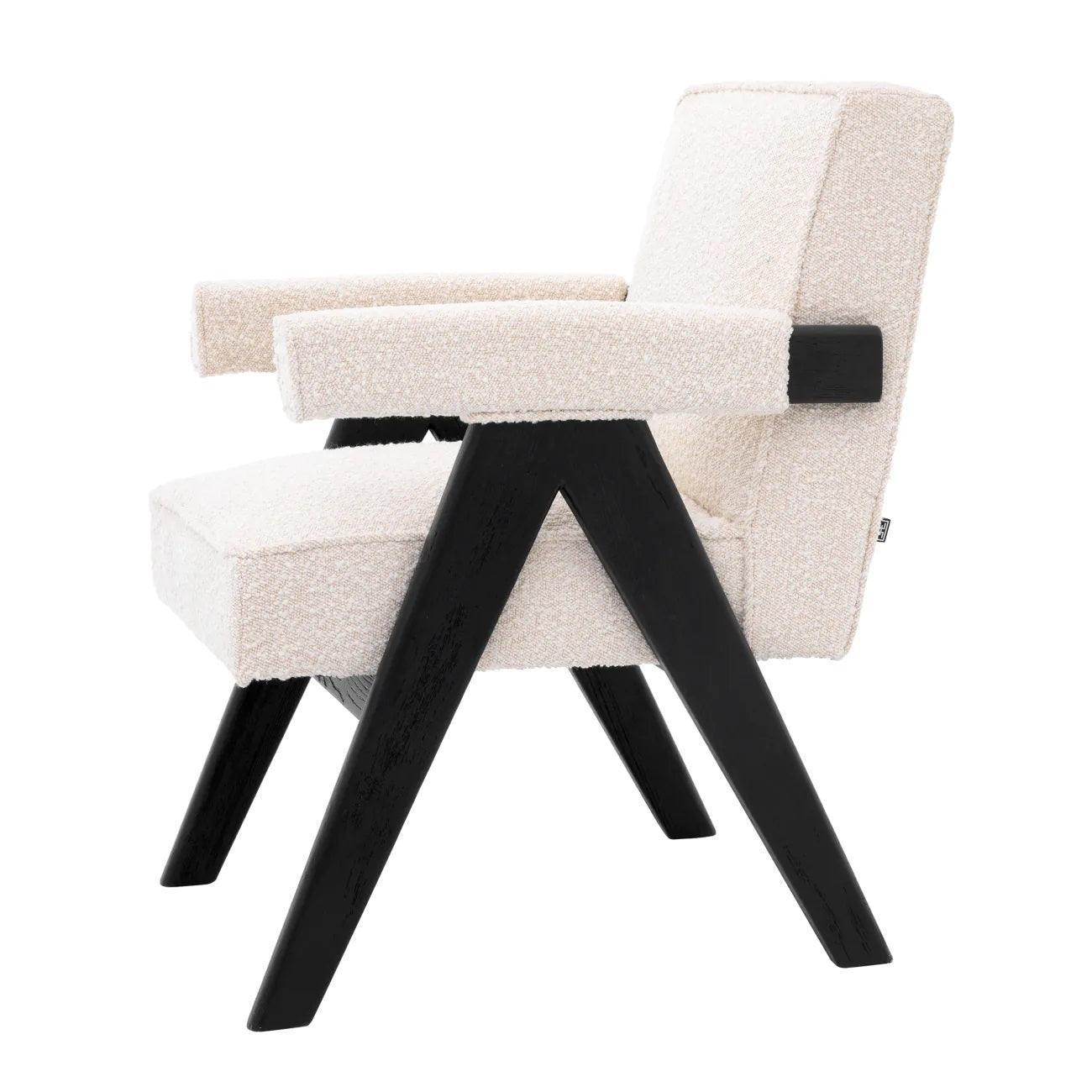 Krzesło w tkaninie boucle GRETA kremowy Eichholtz Eye on Design