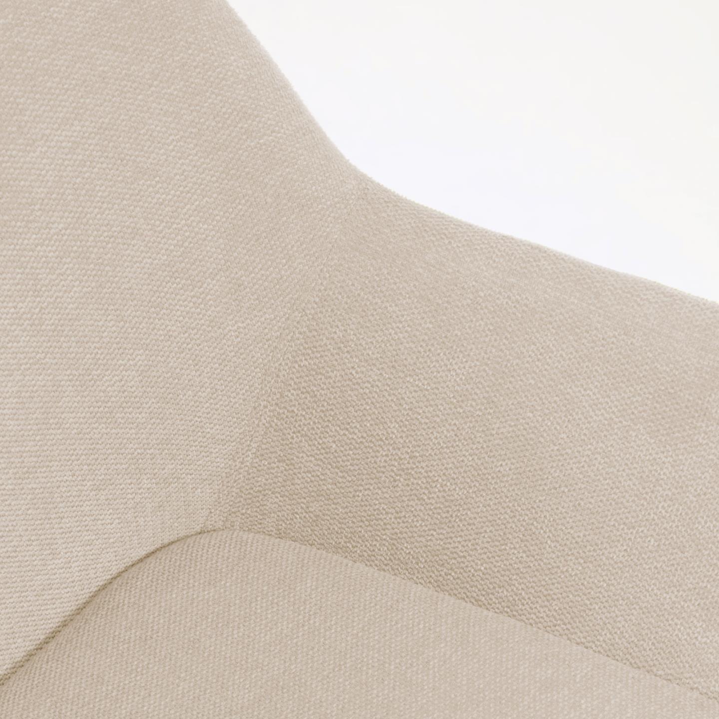 Krzesło w tkaninie szenilowej KONNA beżowy z jesionową podstawą La Forma Eye on Design