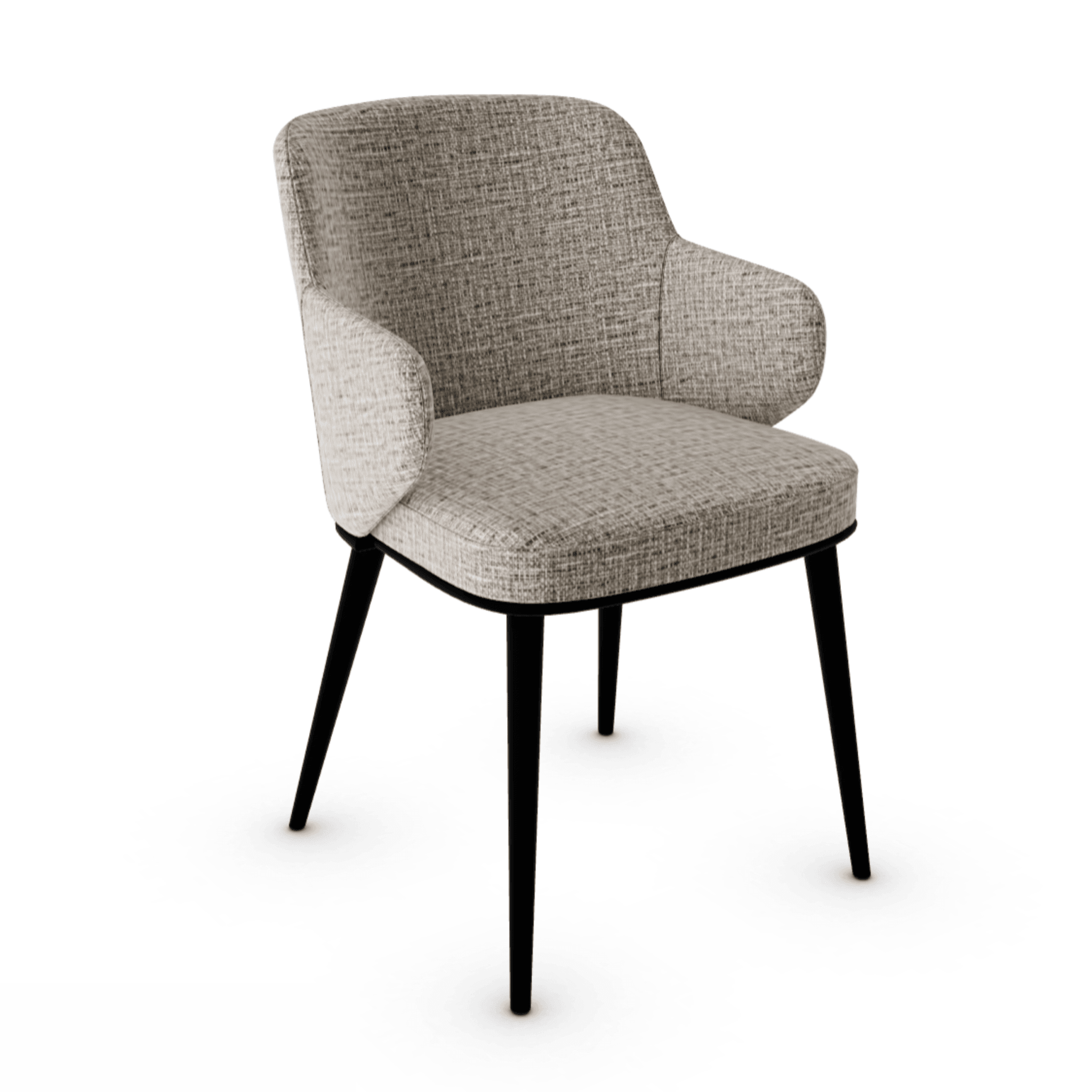 Krzesło z podłokietnikami FOYER melanż piaskowy z metalową podstawą Calligaris metalowa matowa czerń Eye on Design