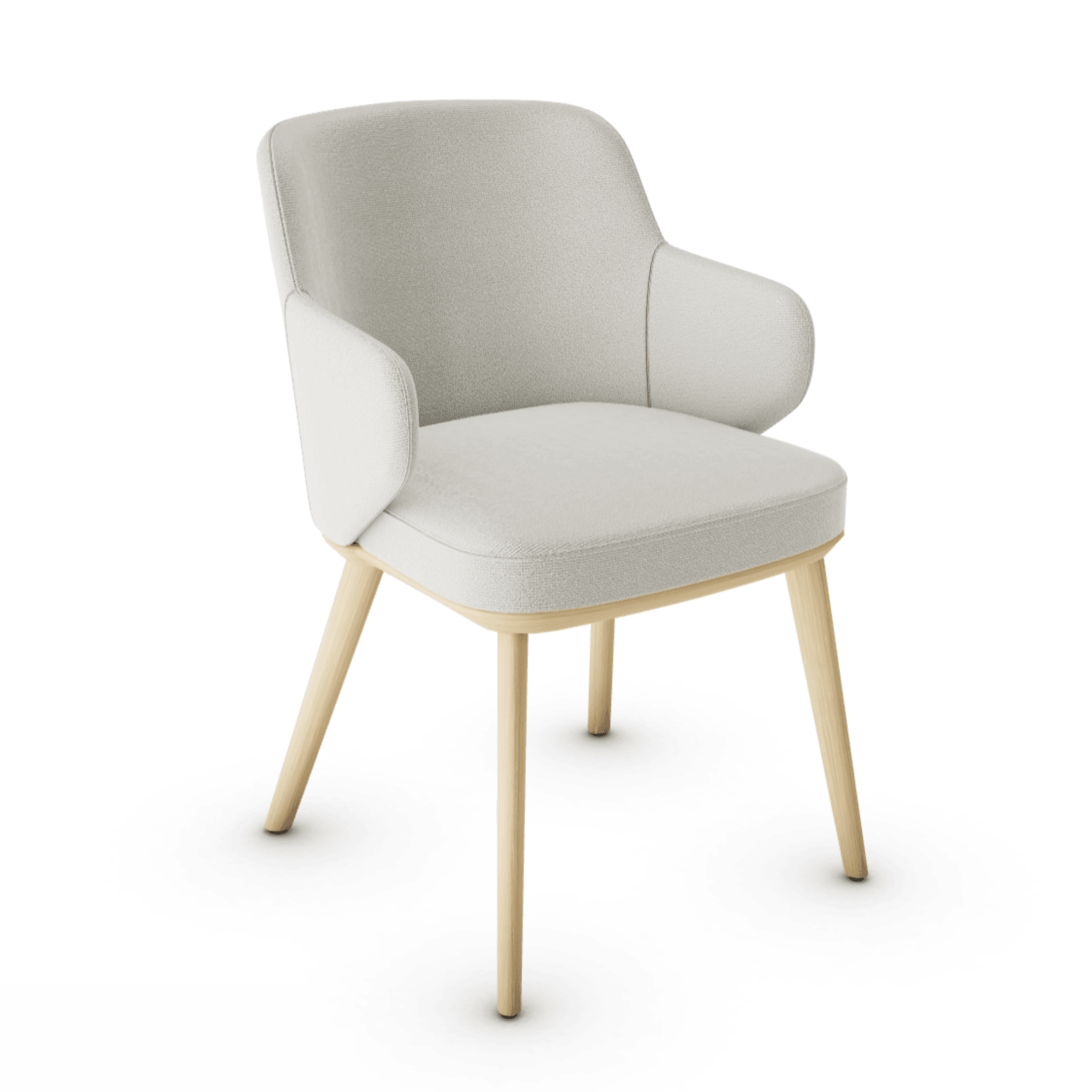 Krzesło z podłokietnikami FOYER piaskowy z drewnianą podstawą Calligaris drewniana naturalny dąb Eye on Design