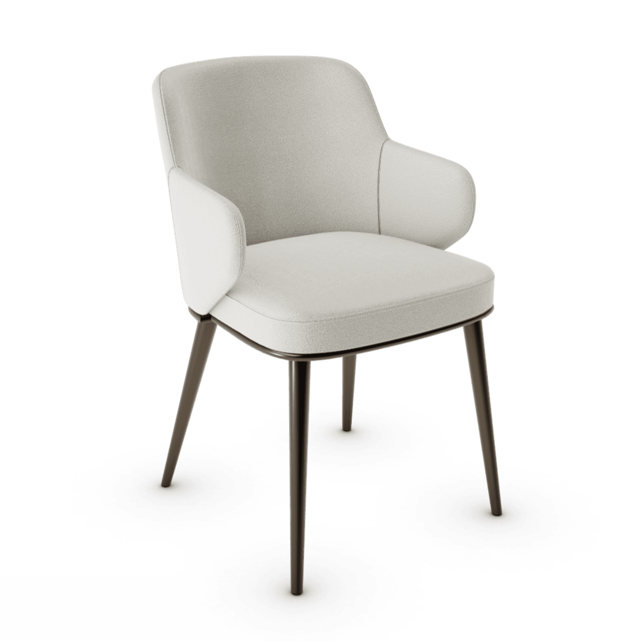 Krzesło z podłokietnikami FOYER piaskowy z metalową podstawą Calligaris metalowa matowy brąz Eye on Design