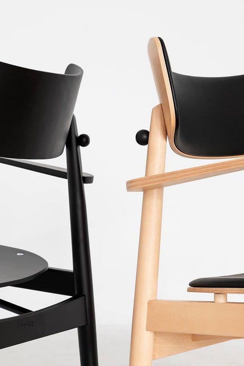 Krzesło z podłokietnikami NOPP B-1803/1 lite drewno bukowe Fameg Eye on Design