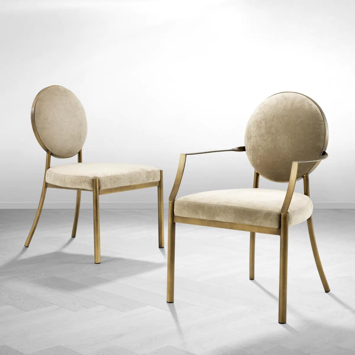 Krzesło z podłokietnikami SCRIBE beżowy Eichholtz Eye on Design