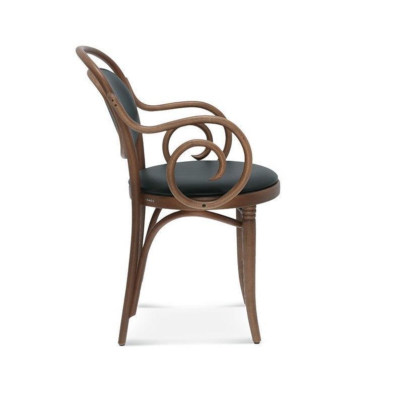 Krzesło z podłokietnikami tapicerowane B-10 drewno bukowe Fameg Eye on Design