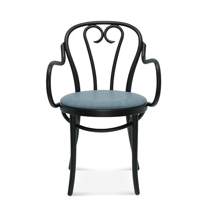 Krzesło z podłokietnikami tapicerowane B-16 drewno bukowe Fameg Eye on Design