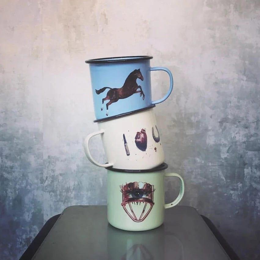 Kubek emaliowany HORSE niebieski Seletti Eye on Design
