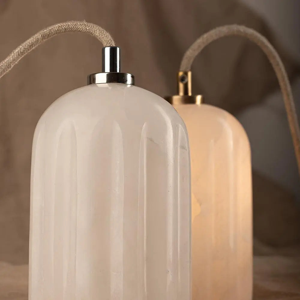 Lampa alabastrowa wisząca URANIA nikiel – styl minimalistyczny