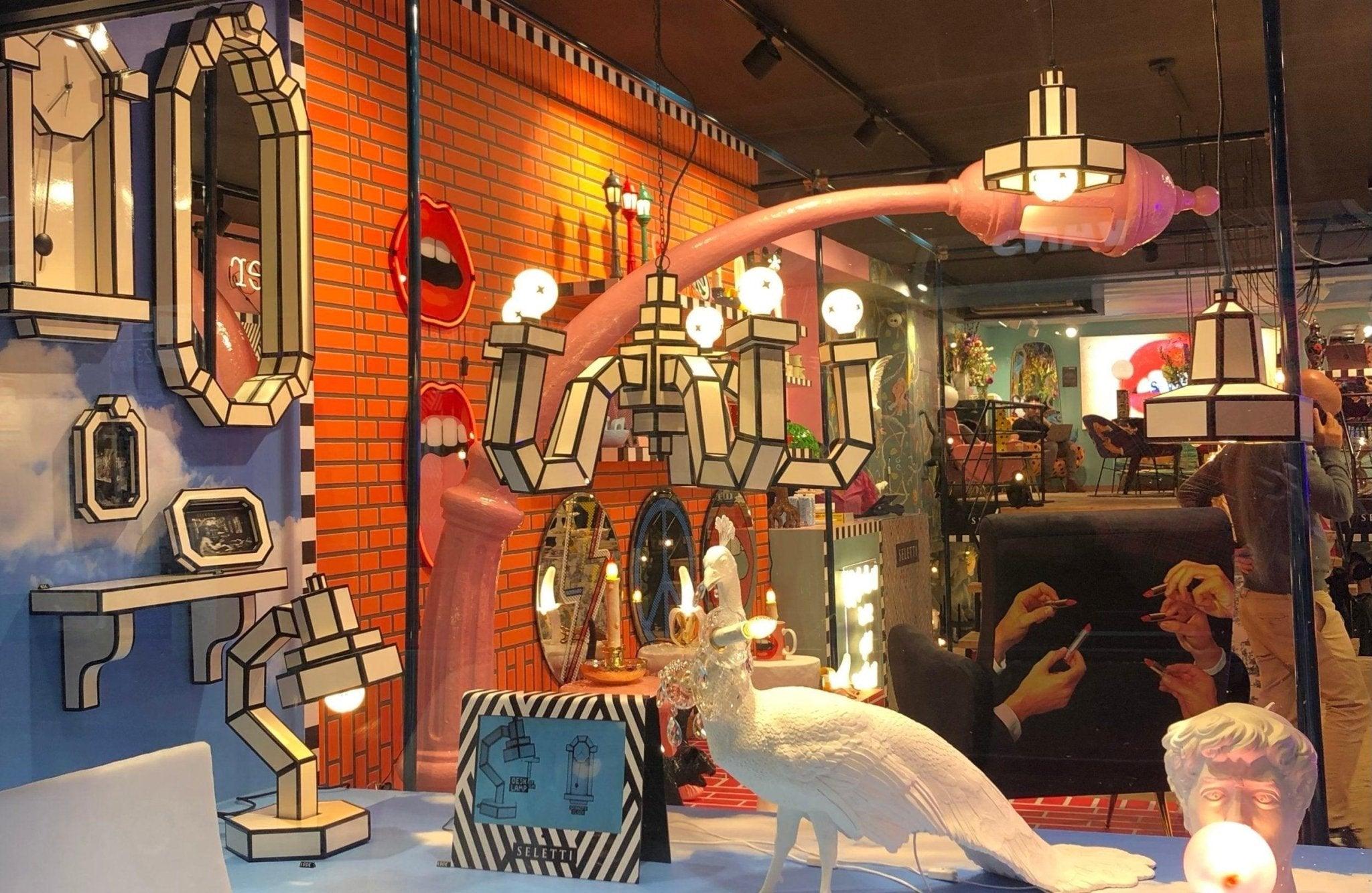 Lampa biurkowa CUT 'N PASTE biały z czarną obramówką Seletti Eye on Design