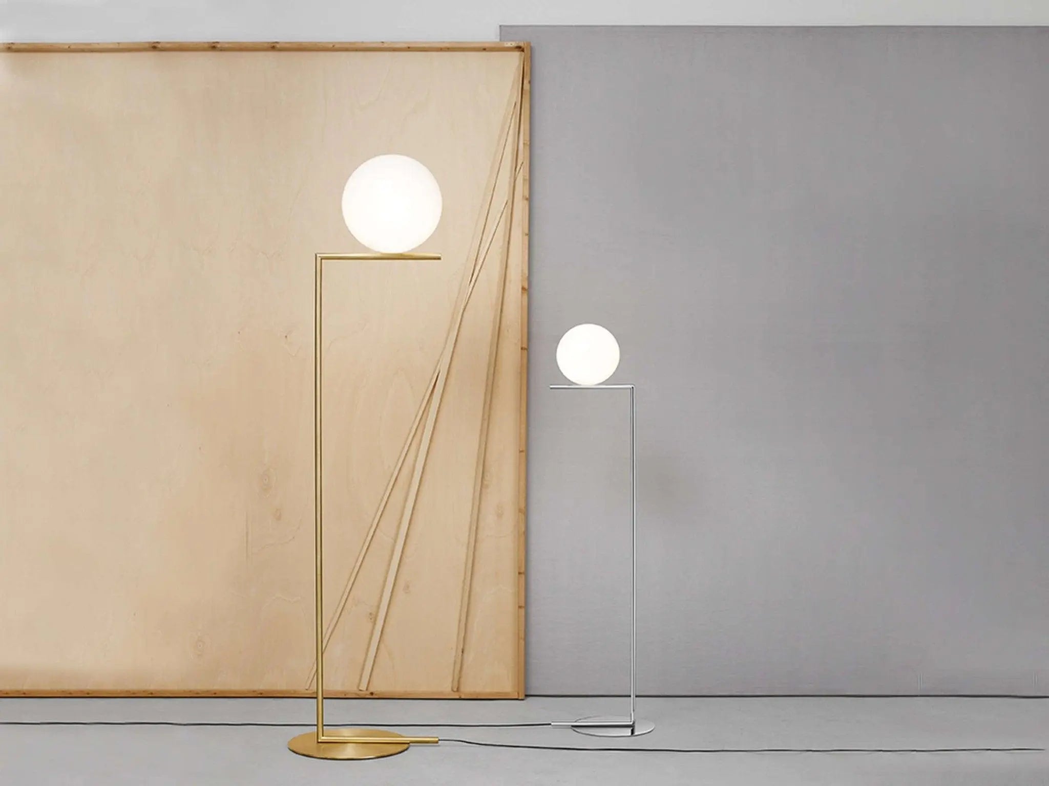 Lampa podłogowa IC LIGHTS chromowany – szkło i metal