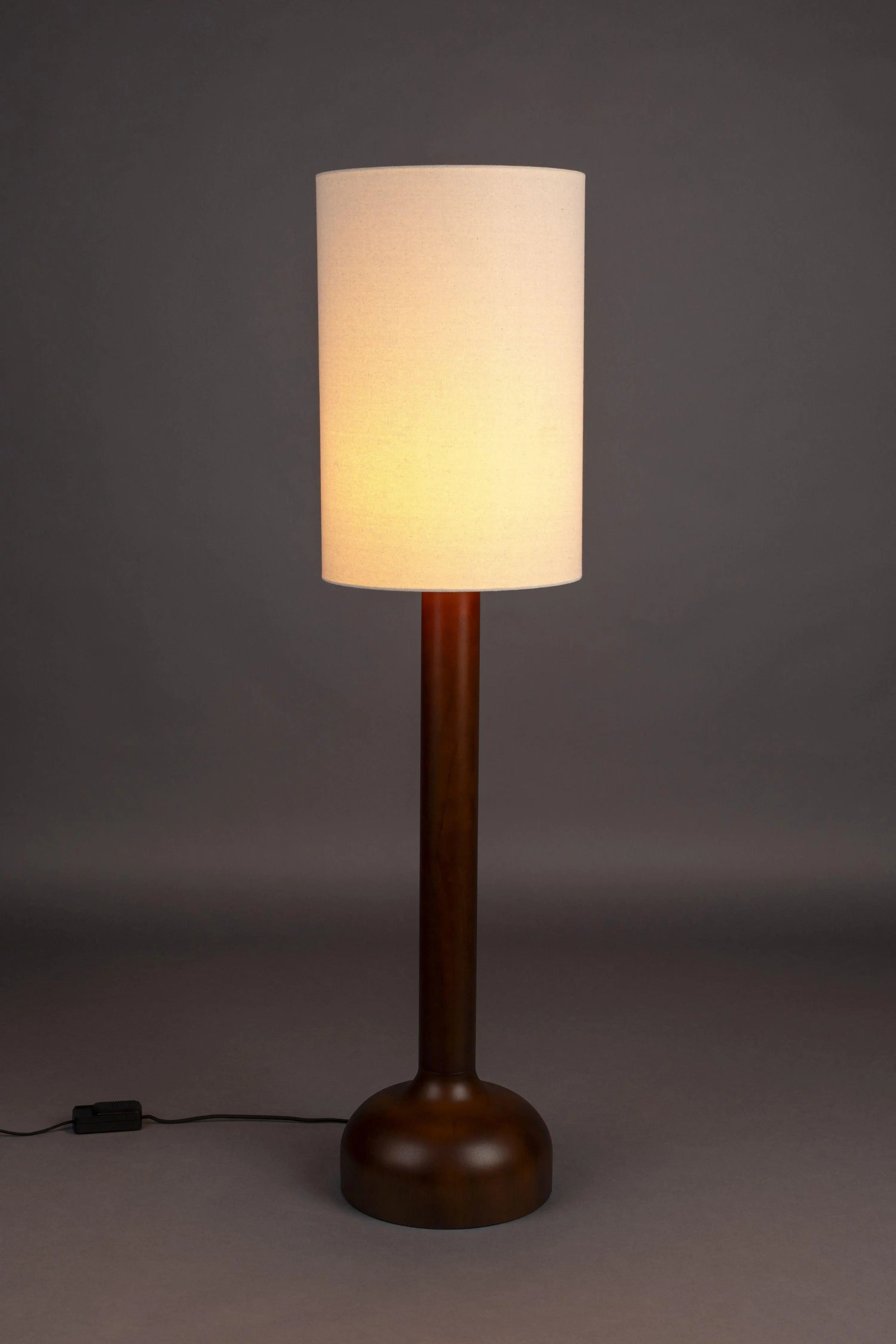 Lampa podłogowa JONES drewno kauczukowe ze ściemniaczem