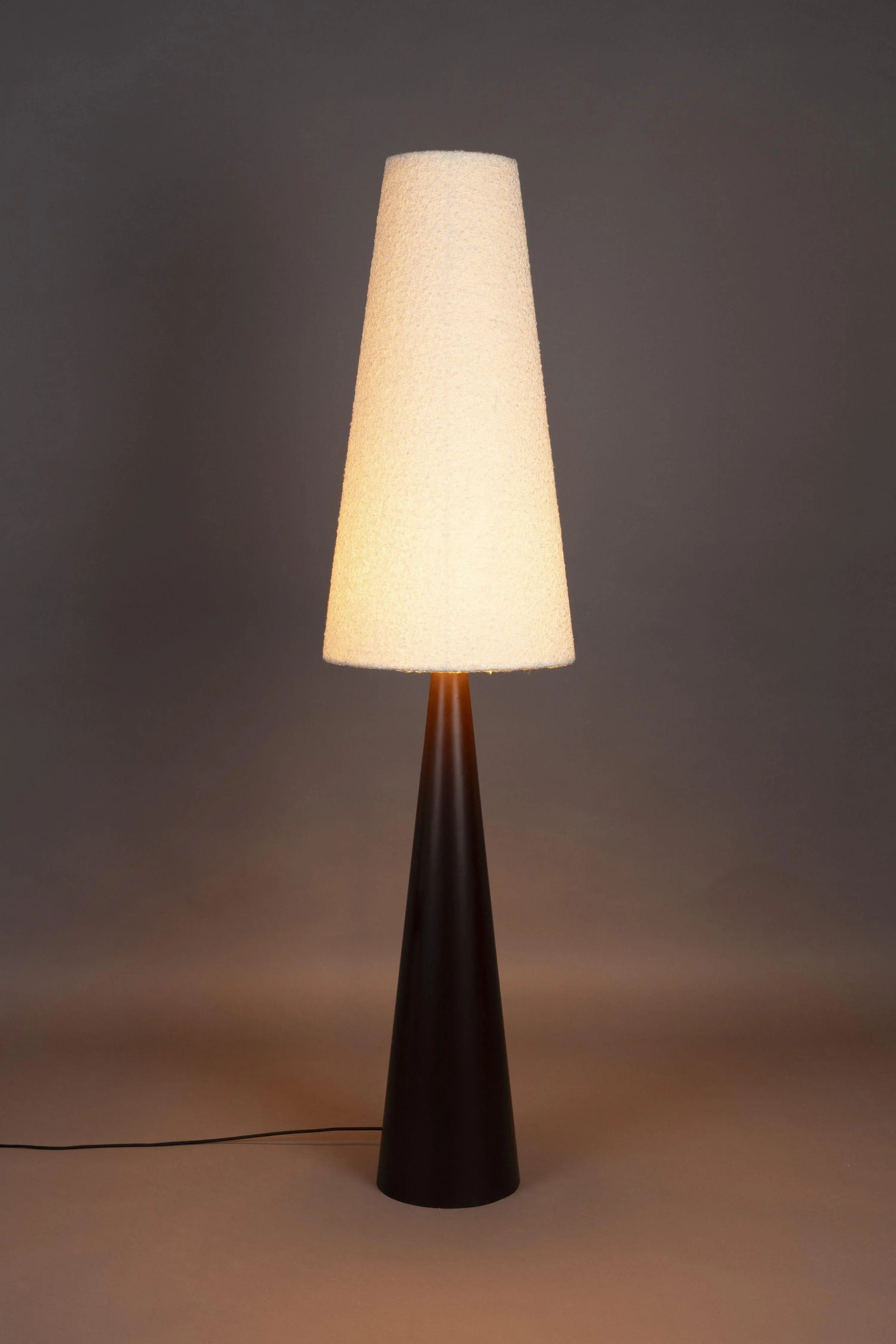 Lampa podłogowa MIKI biały boucle – tkanina bouclé