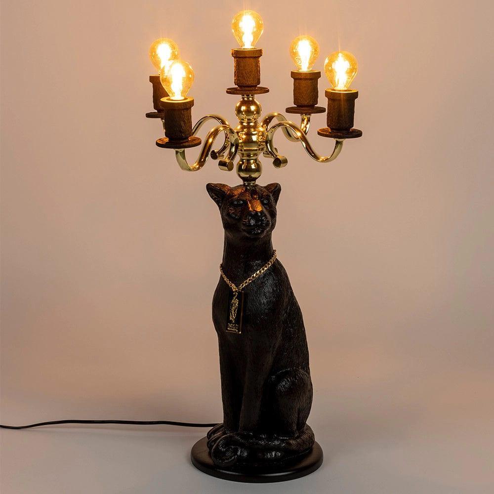 Lampa podłogowa PROUDLY CROWNED PANTHER czarny Bold Monkey Eye on Design
