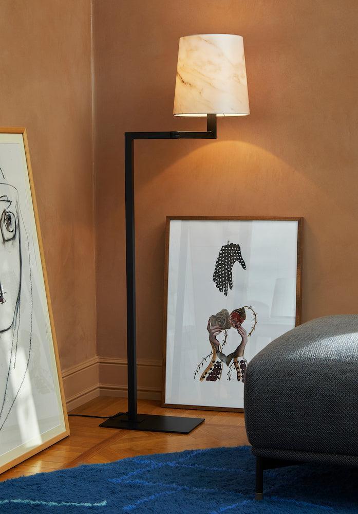 Lampa podłogowa TONDA LISEUSE czarny z białym kloszem Contardi Eye on Design