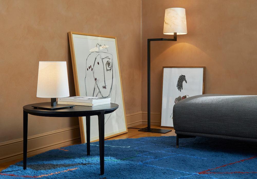 Lampa podłogowa TONDA LISEUSE satynowy brąz z białym kloszem Contardi Eye on Design