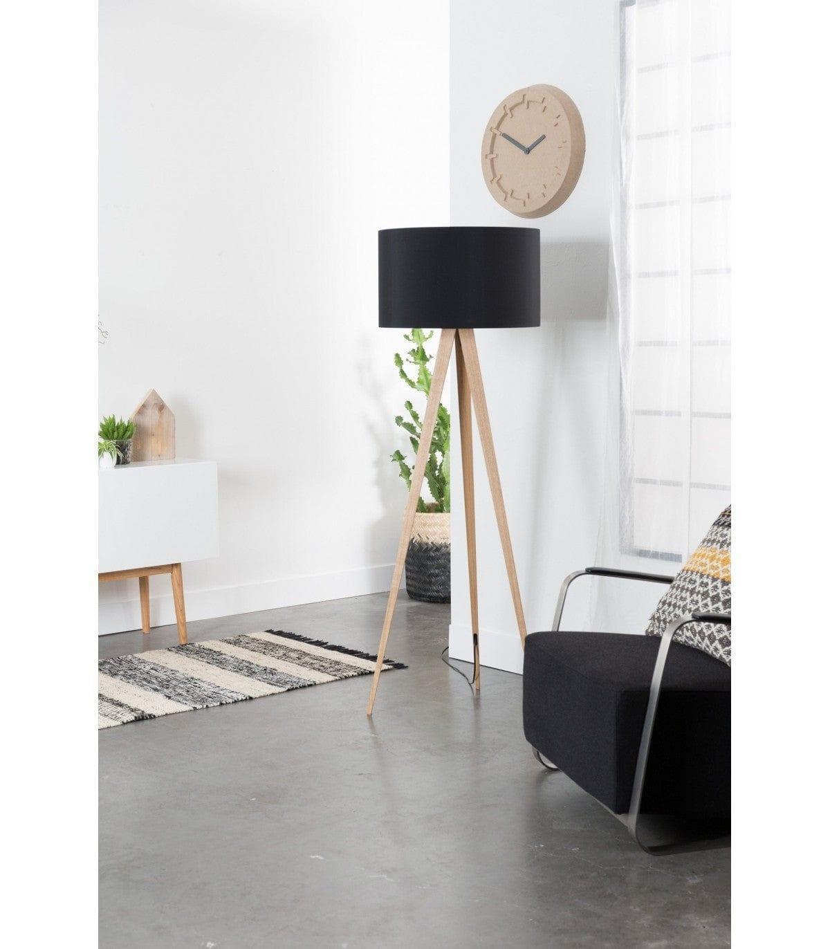Lampa podłogowa TRIPOD WOOD czarny Zuiver Eye on Design