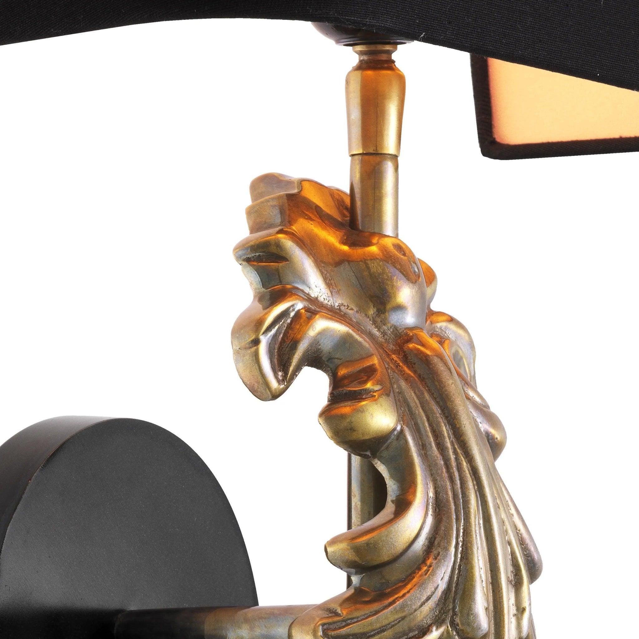 Lampa ścienna BEAU SITE postarzany mosiądz z czarnym kloszem Eichholtz Eye on Design