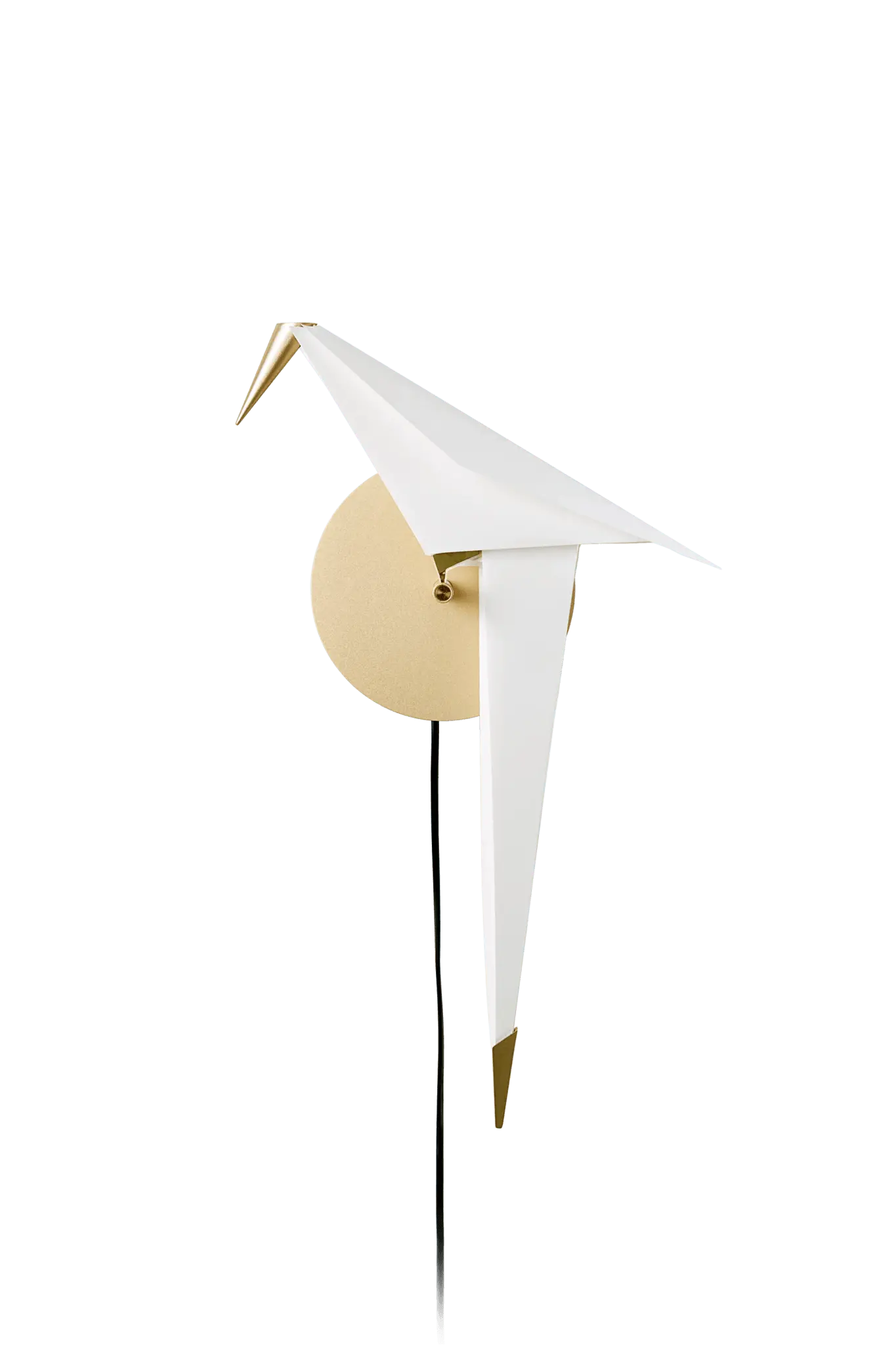 Lampa ścienna PERCH biały ze złotym wykończeniem – mosiądz