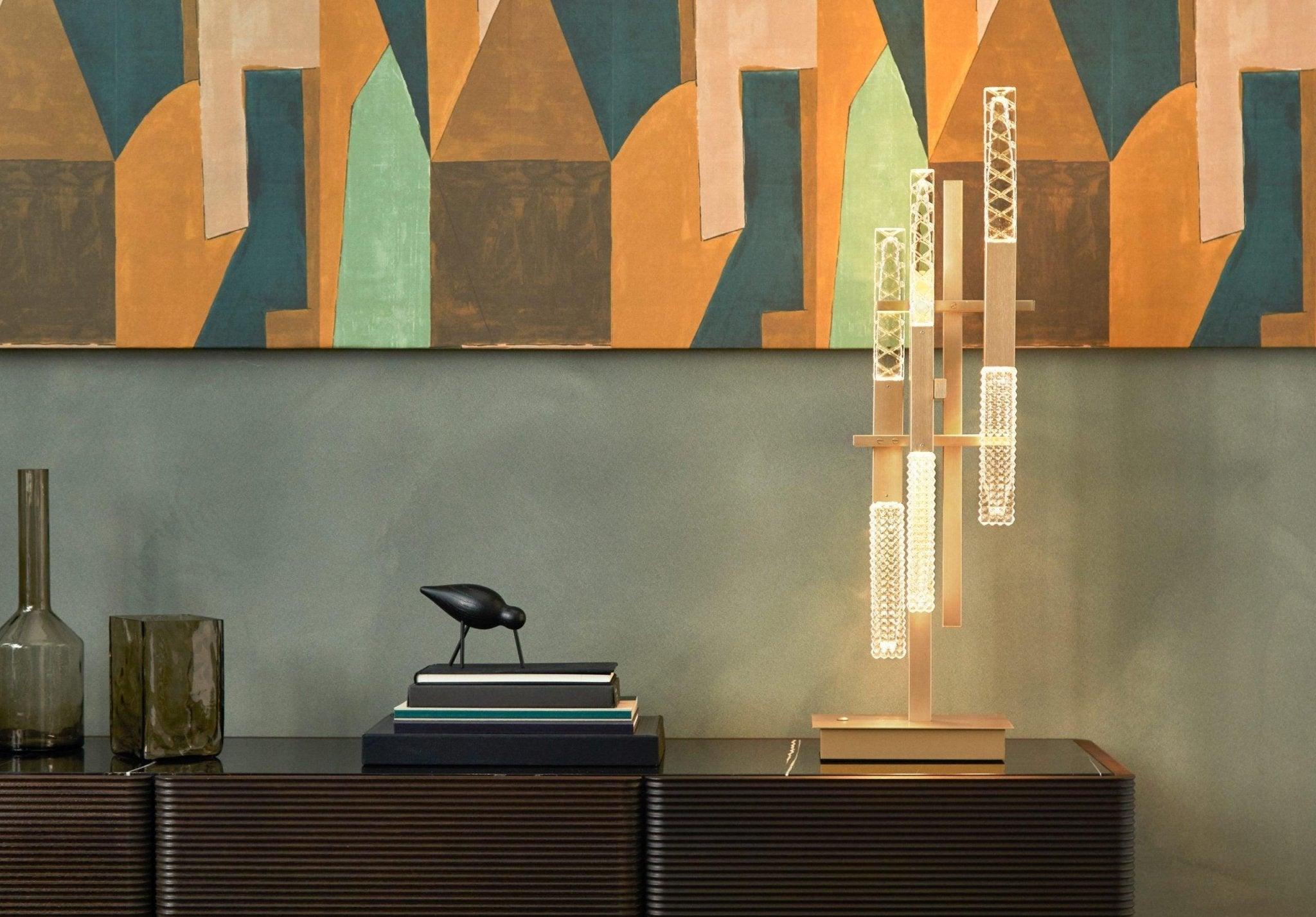 Lampa stołowa MIKADO satynowy mosiądz Contardi Eye on Design