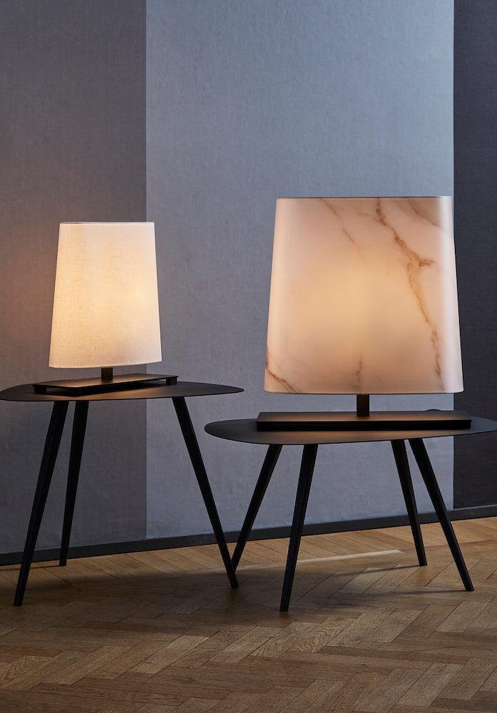 Lampa stołowa OVALE satynowy brąz z białym kloszem Contardi Eye on Design