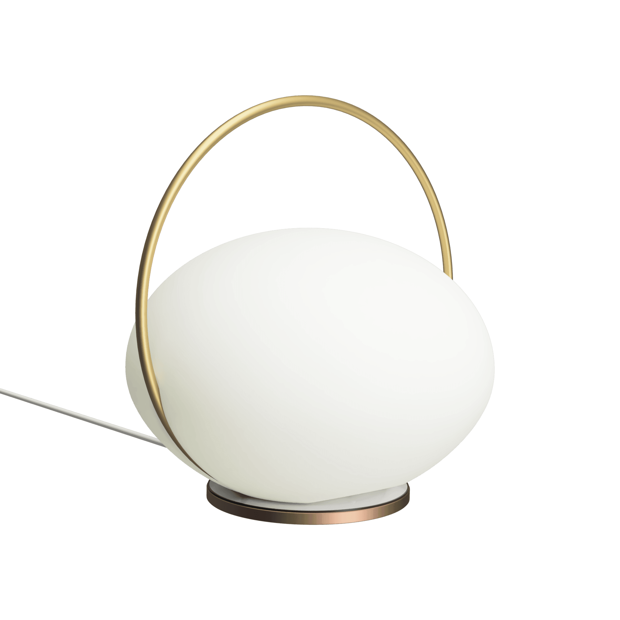 Lampa stołowa przenośna ORBIT mleczny ze złotym UMAGE Eye on Design