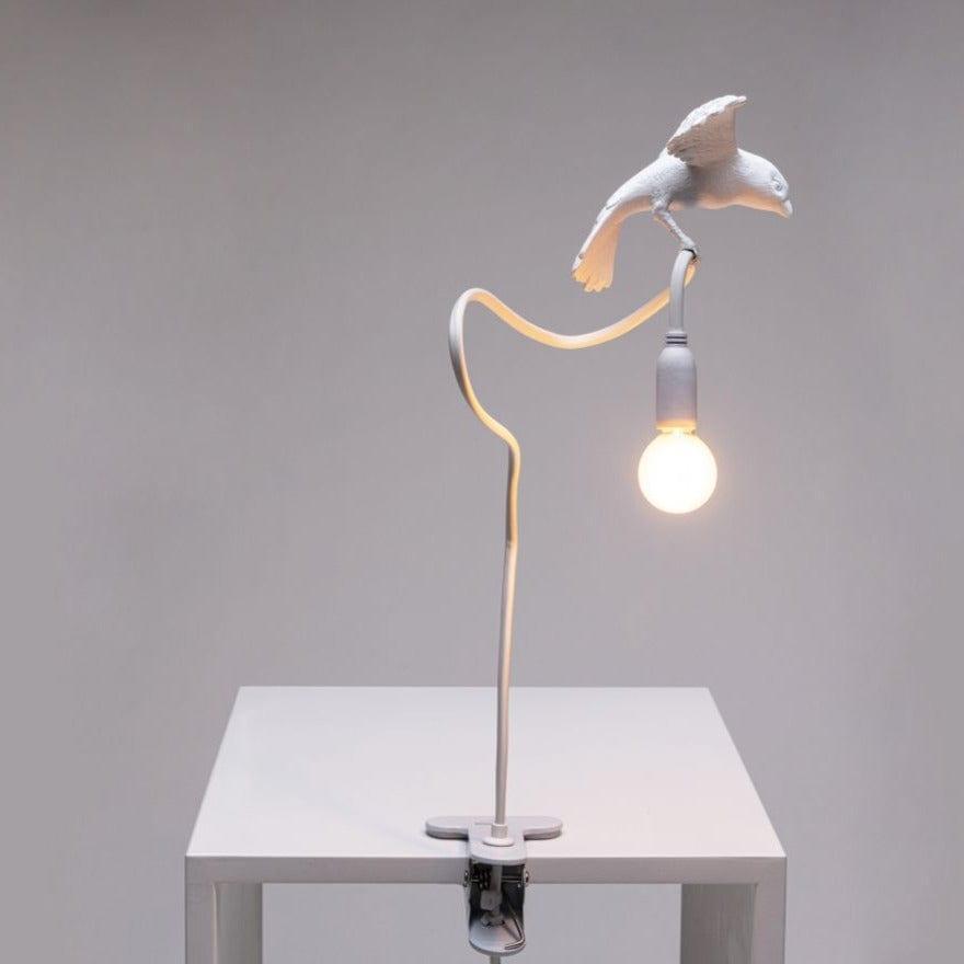 Lampa stołowa z zaciskiem SPARROW CRUISING biały Seletti Eye on Design