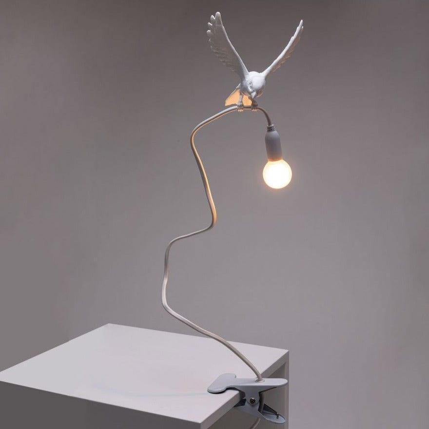 Lampa stołowa z zaciskiem SPARROW LANDING biały Seletti Eye on Design