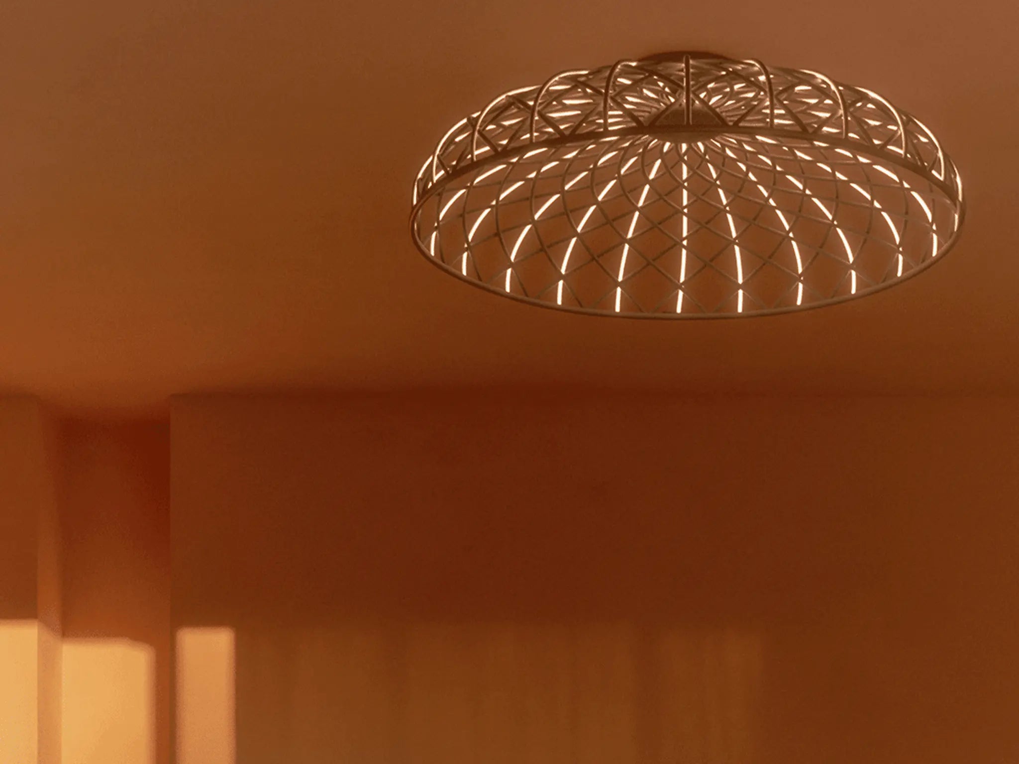 Lampa sufitowa SKYNEST ceglasta czerwień – plecionka
