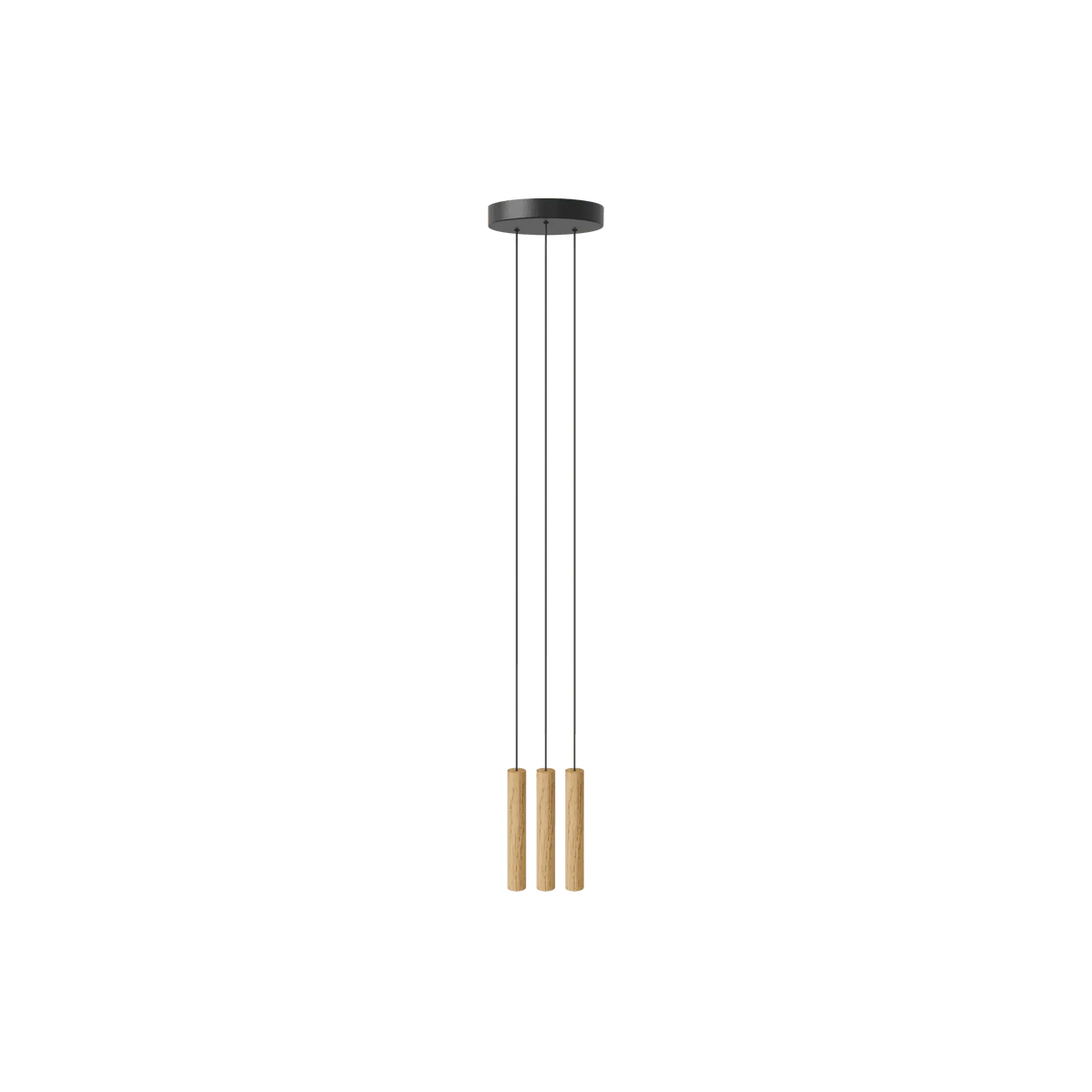 Lampa wisząca CHIMES CLUSTER 3 ciemny dąb – drewno dębowe i metal