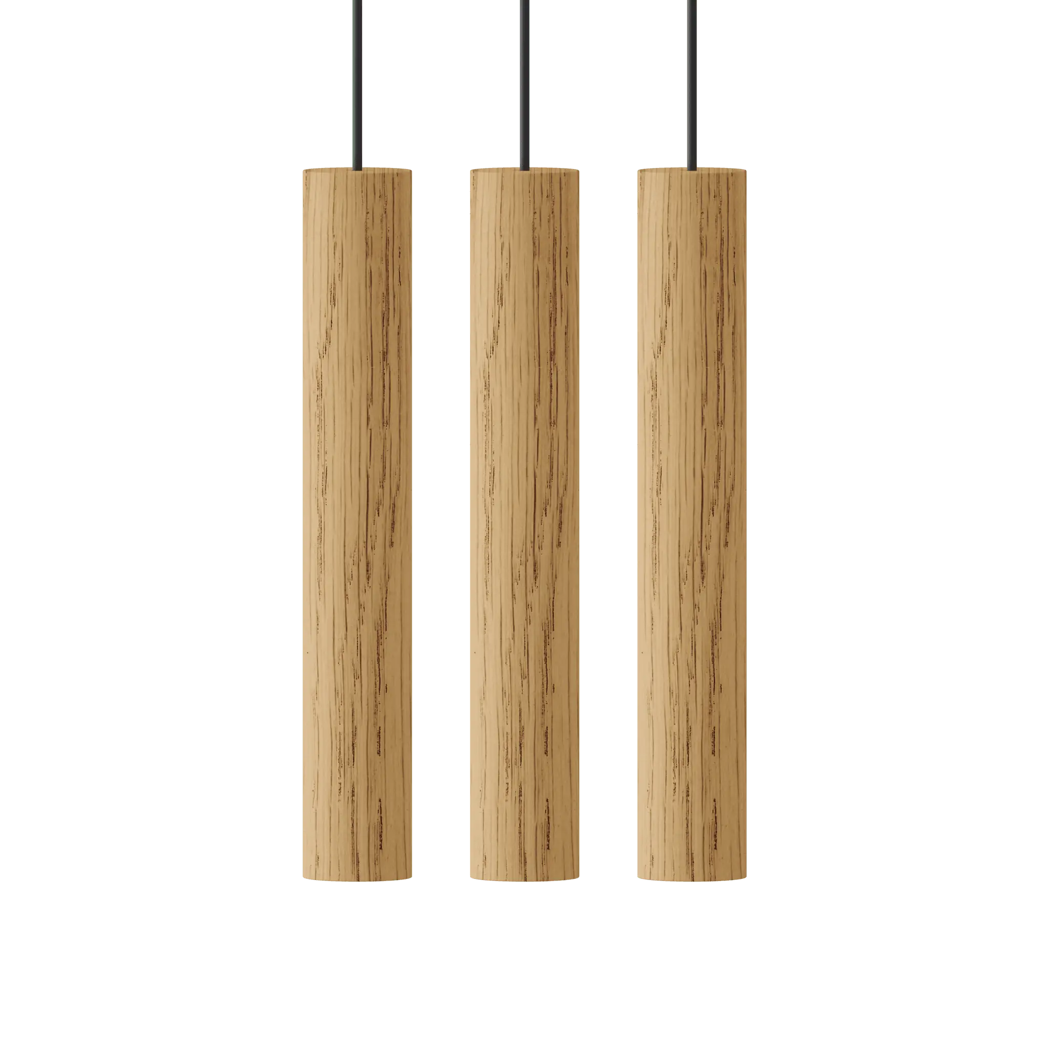 Lampa wisząca CHIMES CLUSTER 3 dąb – drewno dębowe i metal