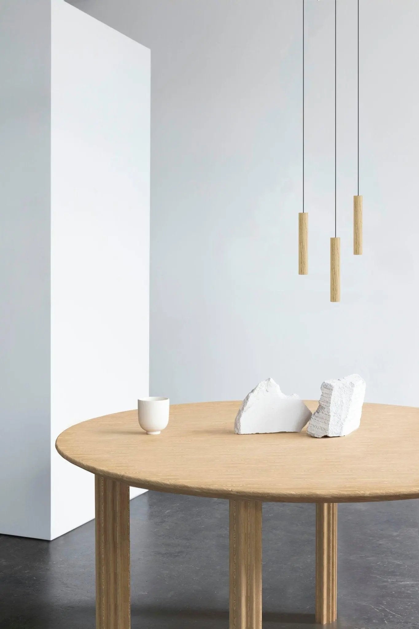 Lampa wisząca CHIMES CLUSTER 3 dąb – drewno dębowe