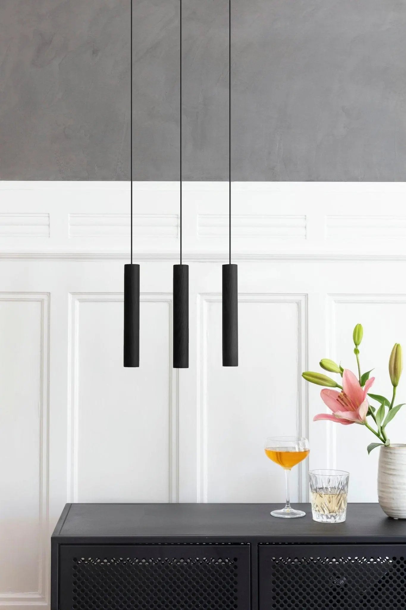 Lampa wisząca CHIMES czarny dąb z oświetleniem LED