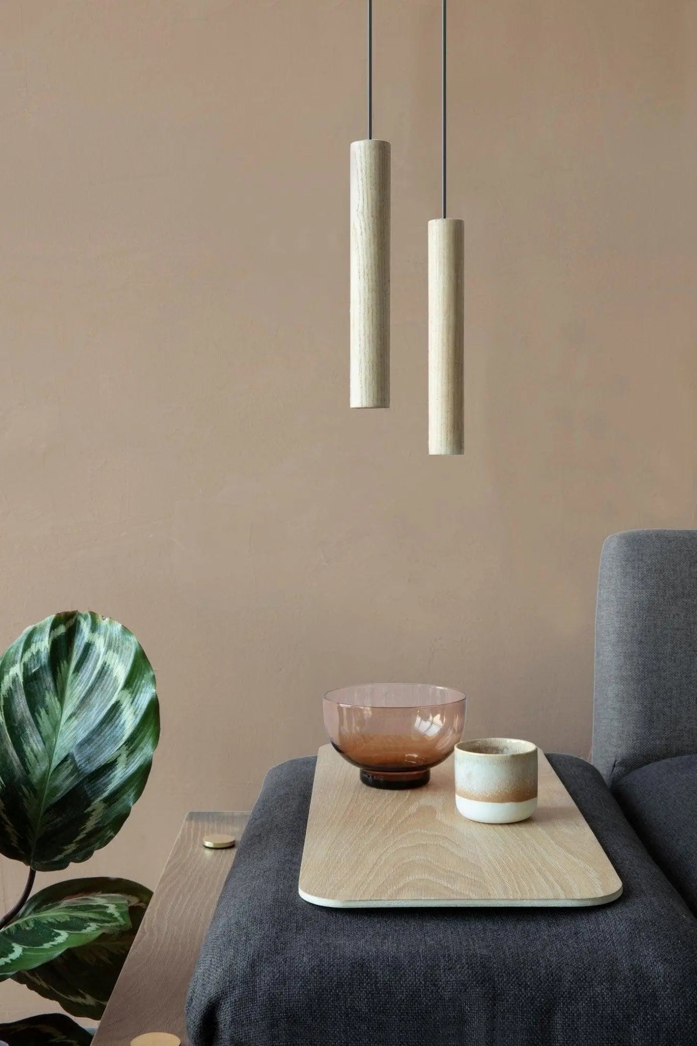 Lampa wisząca CHIMES dąb – drewno dębowe