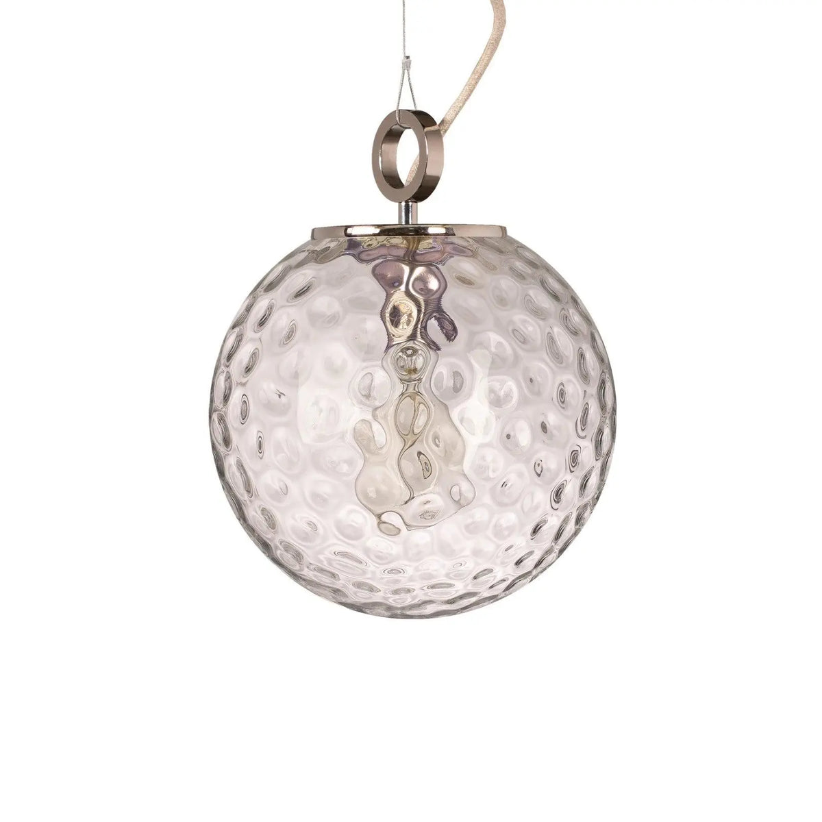 Lampa wisząca KULA REFLEKSYJNA nikiel – szkło