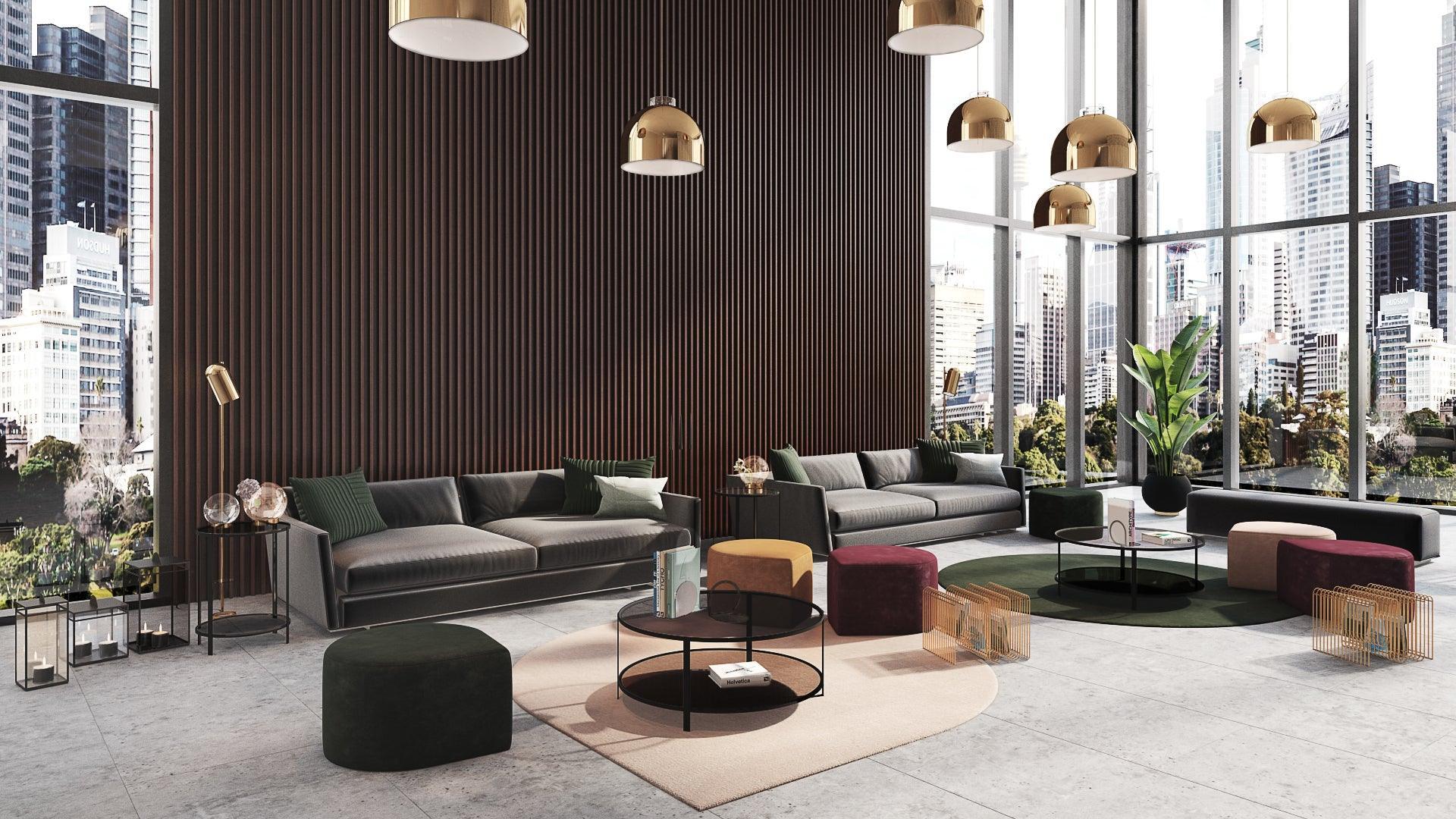 Lampa wisząca LUCEO ROUND złoty AYTM Eye on Design