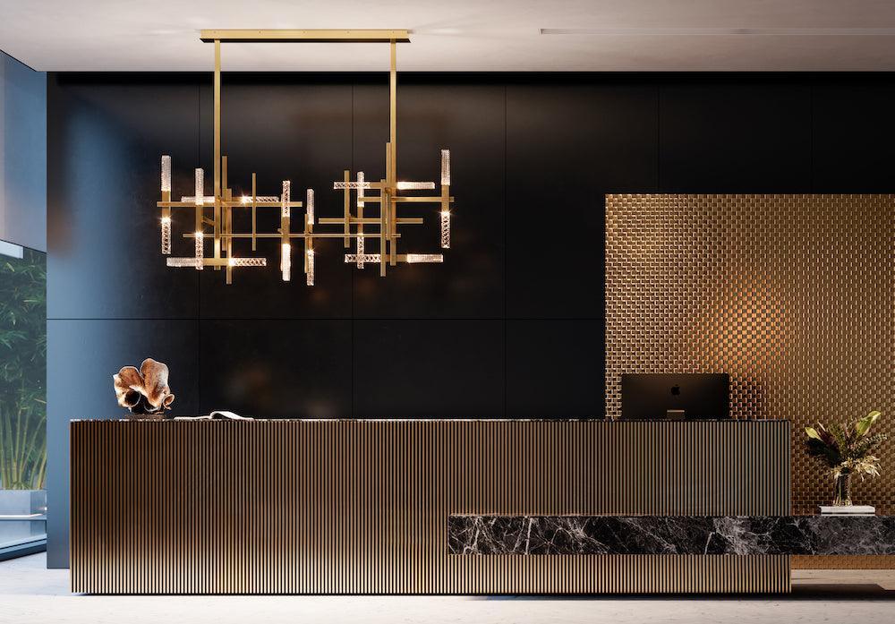 Lampa wisząca MIKADO DOUBLE satynowy mosiądz Contardi Eye on Design