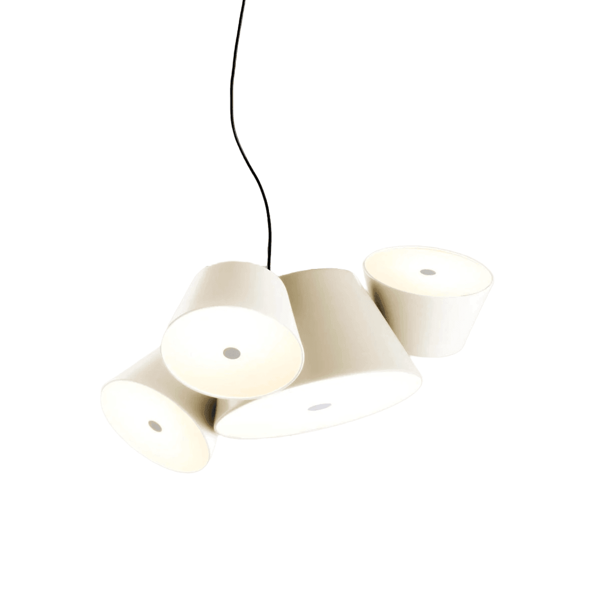 Lampa wisząca okrągła TAM TAM biały z białymi kloszami Marset Eye on Design