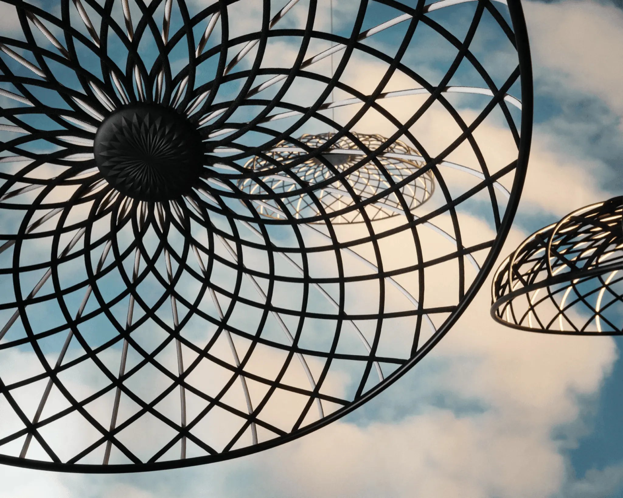 Lampa wisząca SKYNEST antracytowy – plecionka, Flos