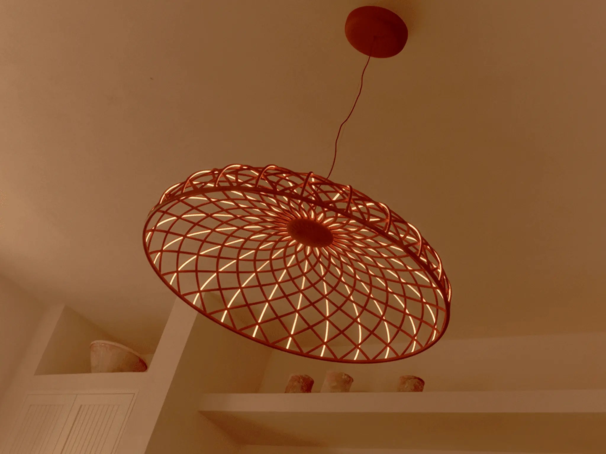 Lampa wisząca SKYNEST ceglasta czerwień – Flos