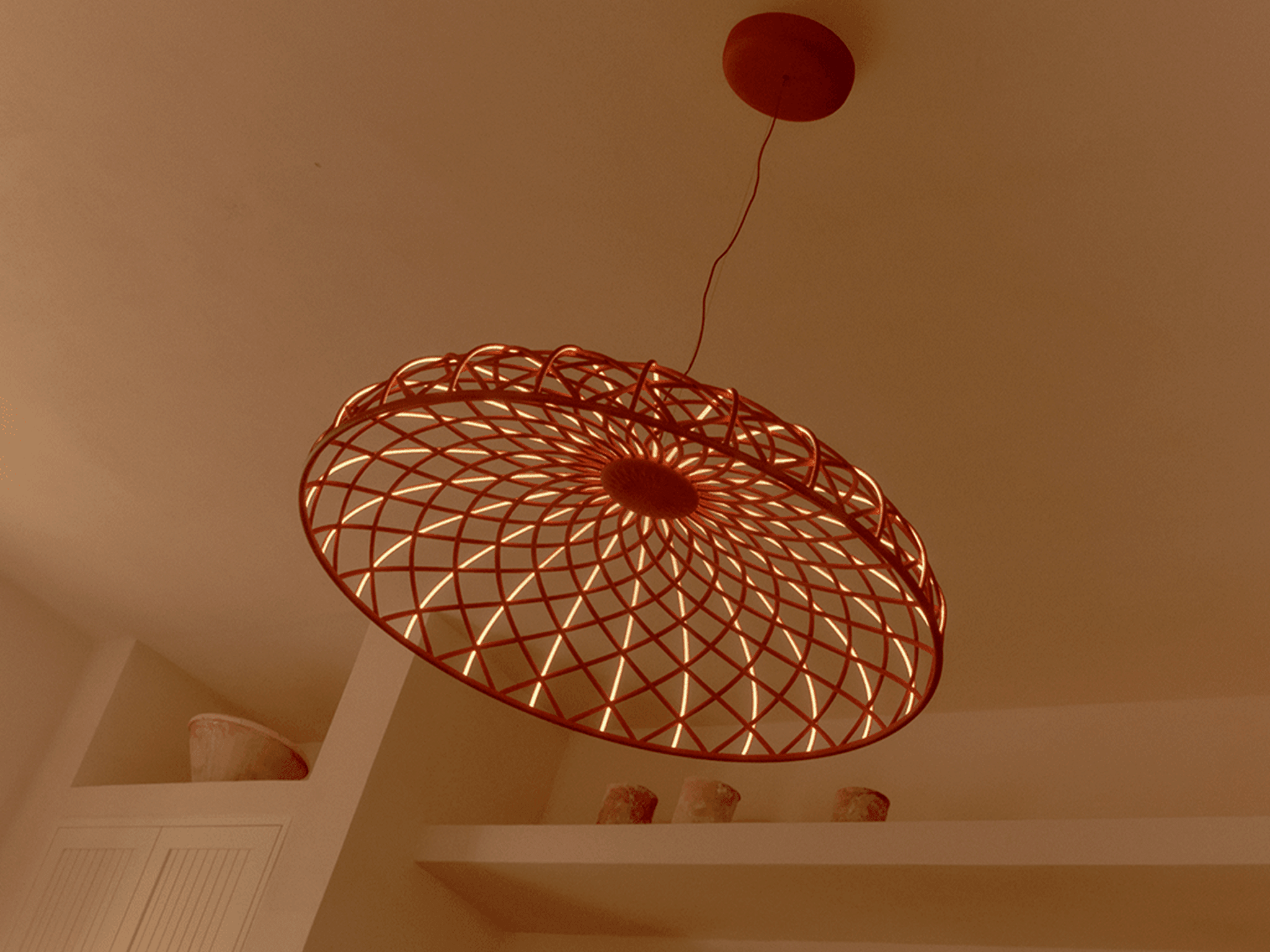 Lampa wisząca SKYNEST ceglasta czerwień Flos Eye on Design