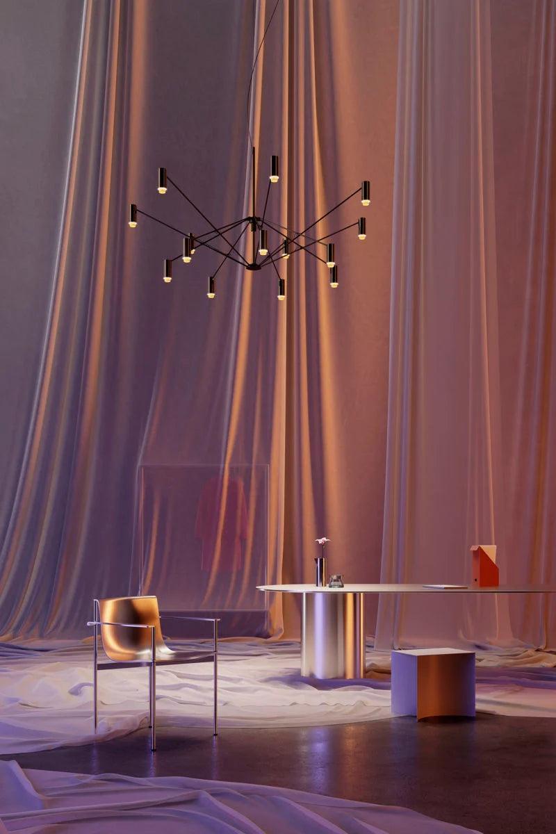 Lampa wisząca THE W czarny ze złotym - poekspozycyjna Marset Eye on Design