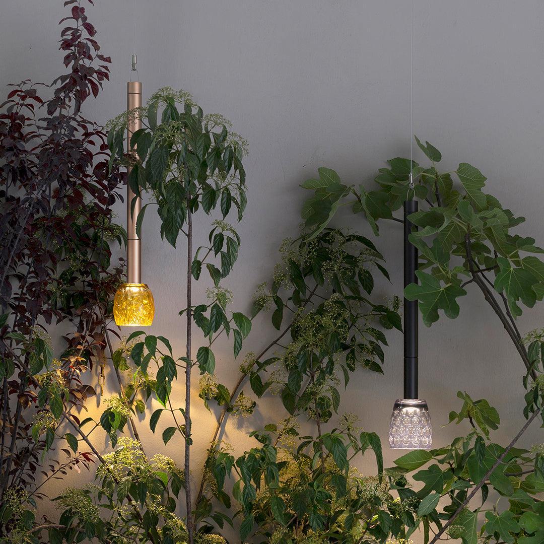 Lampa wisząca zewnętrzna TENEBRA BATTERY różowe złoto Contardi Eye on Design