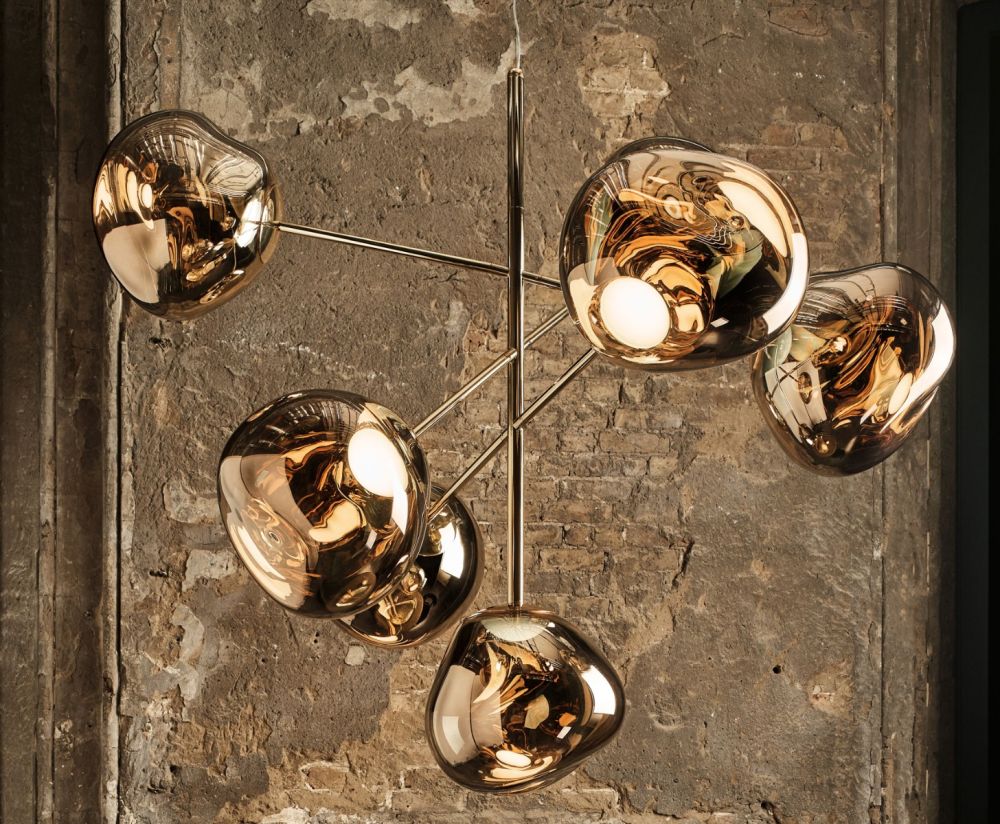 Melt copper chandelier