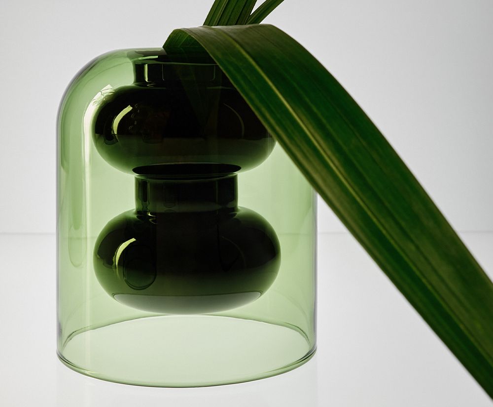 Vaas BUMP zwart-groen glas