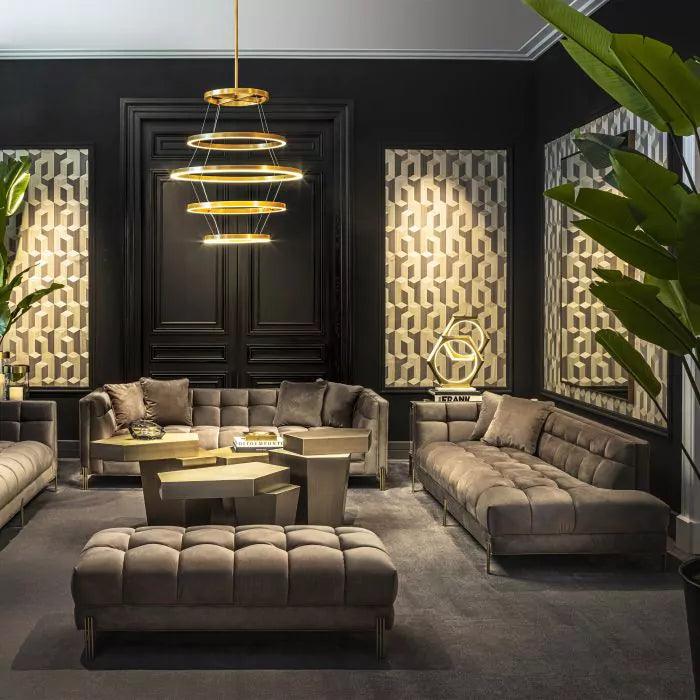 Ławka aksamitna SIENNA jasnoszary Eichholtz Eye on Design