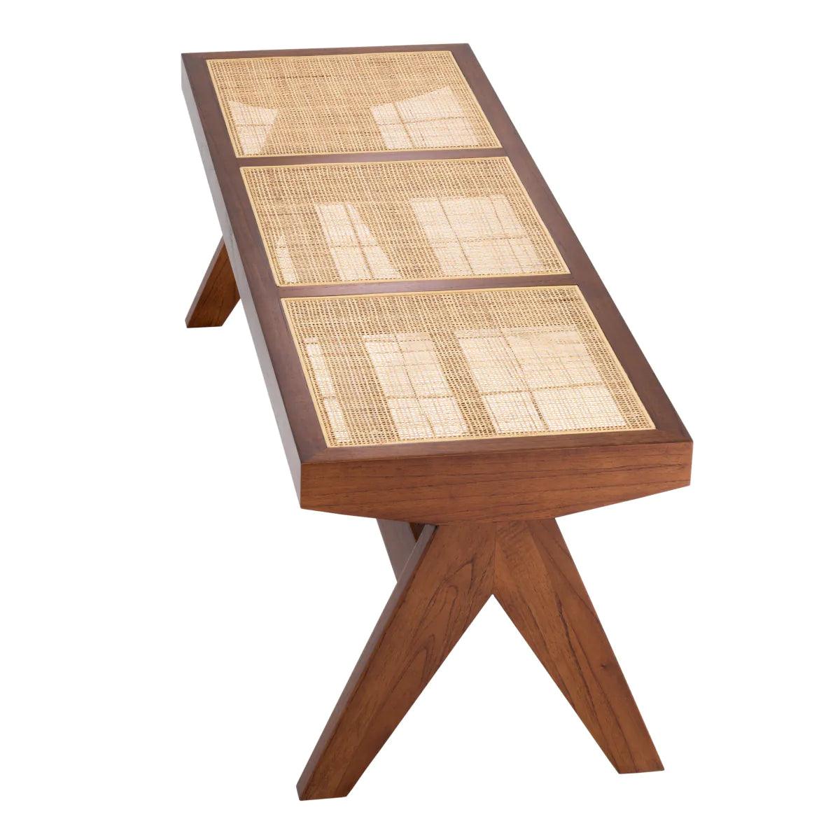 Ławka ARNAUD drewno z rattanem Eichholtz Eye on Design