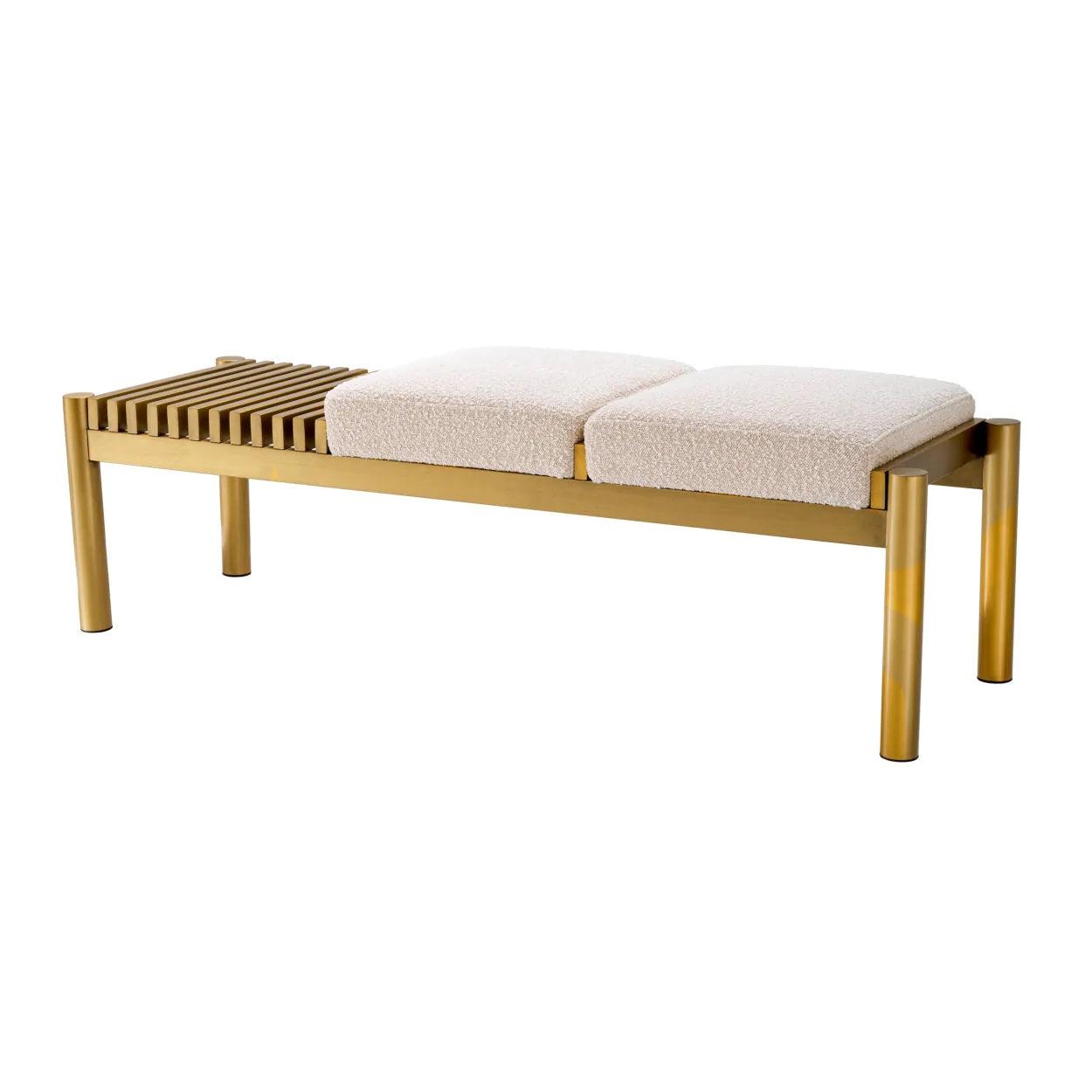 Ławka BIBI kremowy z mosiężną podstawą Eichholtz Eye on Design