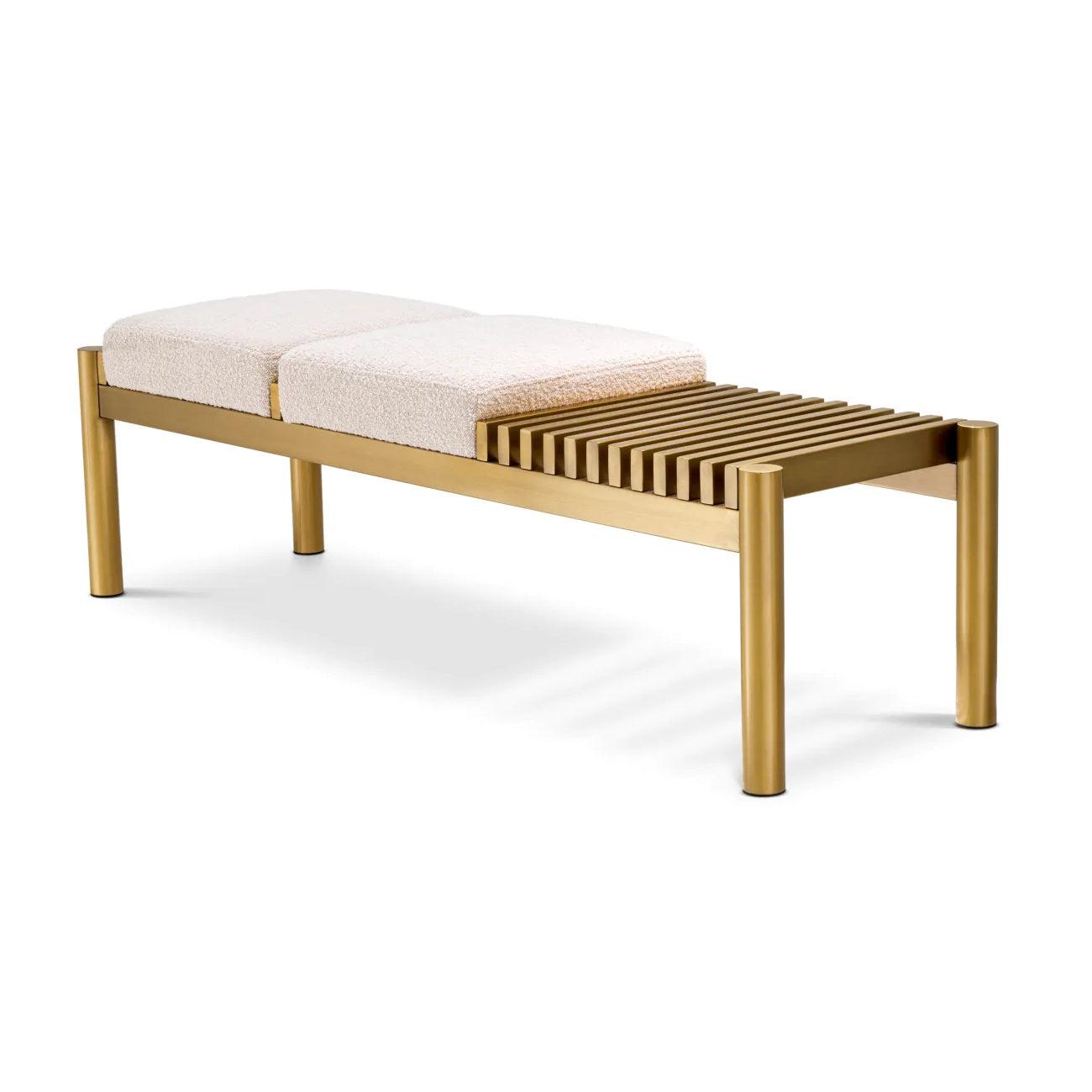 Ławka BIBI kremowy z mosiężną podstawą Eichholtz Eye on Design