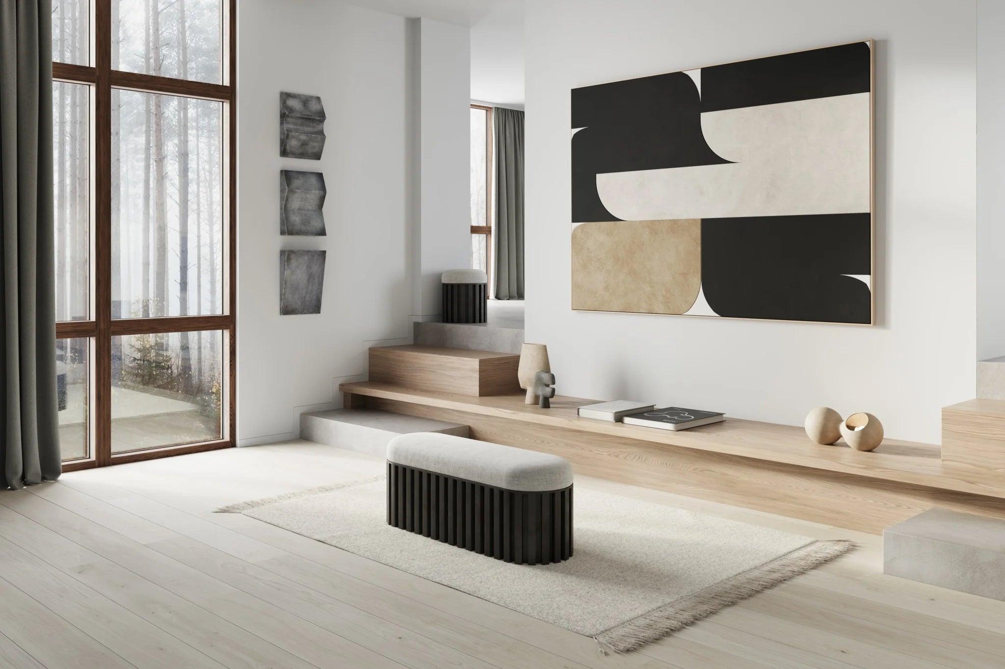 Ławka TRIBU kremowy z ciemnobrązową podstawą 101 Copenhagen Eye on Design